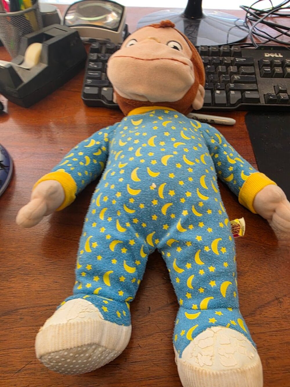 RARE CURIOUS GEORGE PLUSH DOLL BEDTIME PAL HUG & GLOW LIGHT UP FACE 16" MARVEL